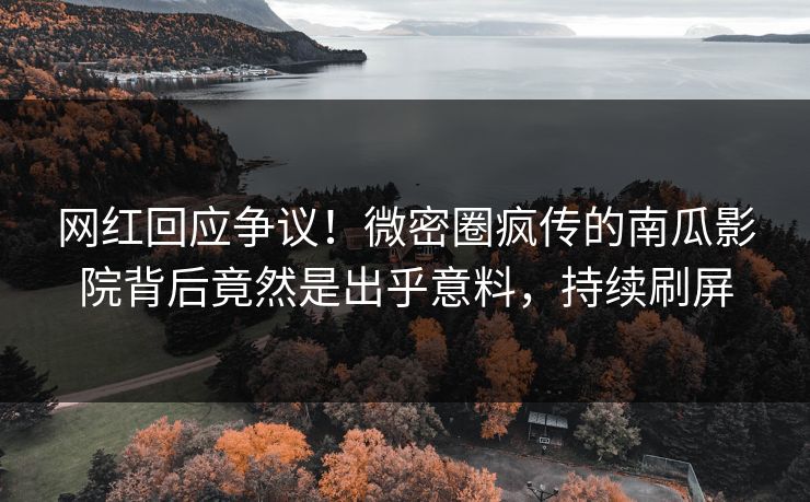 网红回应争议！微密圈疯传的南瓜影院背后竟然是出乎意料，持续刷屏
