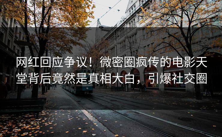 网红回应争议！微密圈疯传的电影天堂背后竟然是真相大白，引爆社交圈