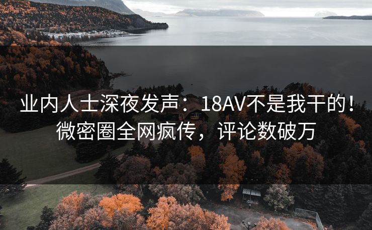 业内人士深夜发声：18AV不是我干的！微密圈全网疯传，评论数破万